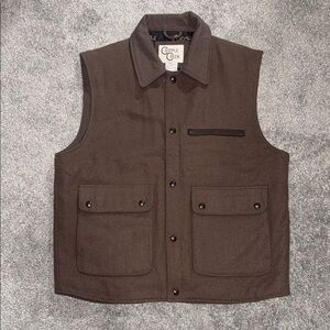 Cripple Creek | Men's XL Concealed Carry Wool Melton Vest With Leather